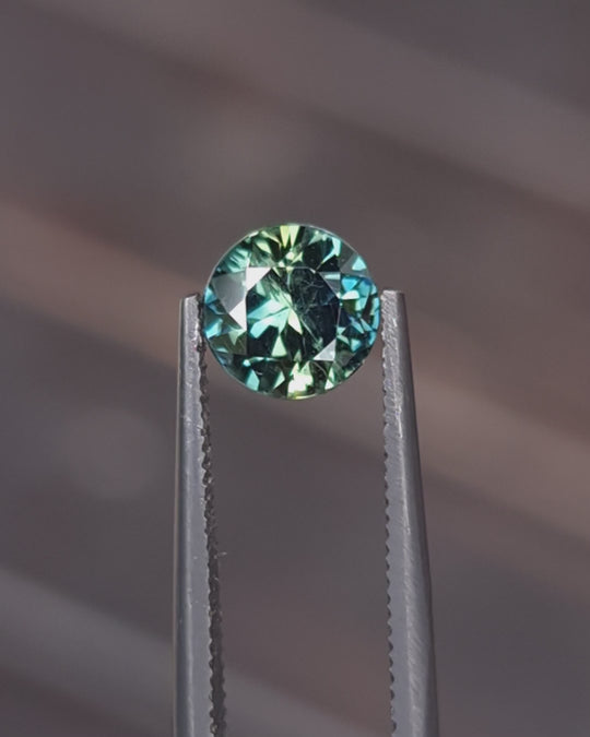 0.97ct Australian Sapphire, Blue, Teal, Green Parti - Round