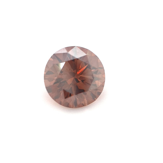 0.63ct Australian Cognac Argyle Diamond with flashes of Orange/Pink - Round