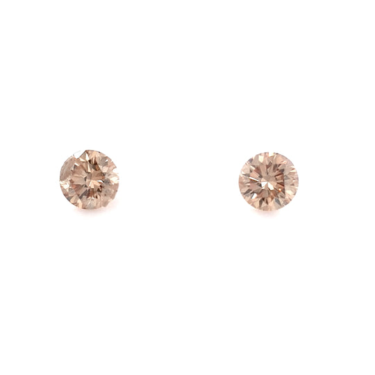 0.25ct TDW Australian Champagne Argyle Diamond Pair - Round