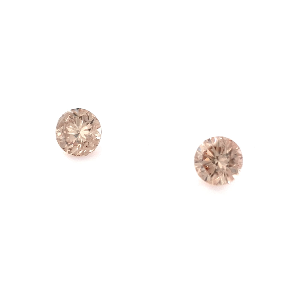 0.25ct TDW Australian Champagne Argyle Diamond Pair - Round