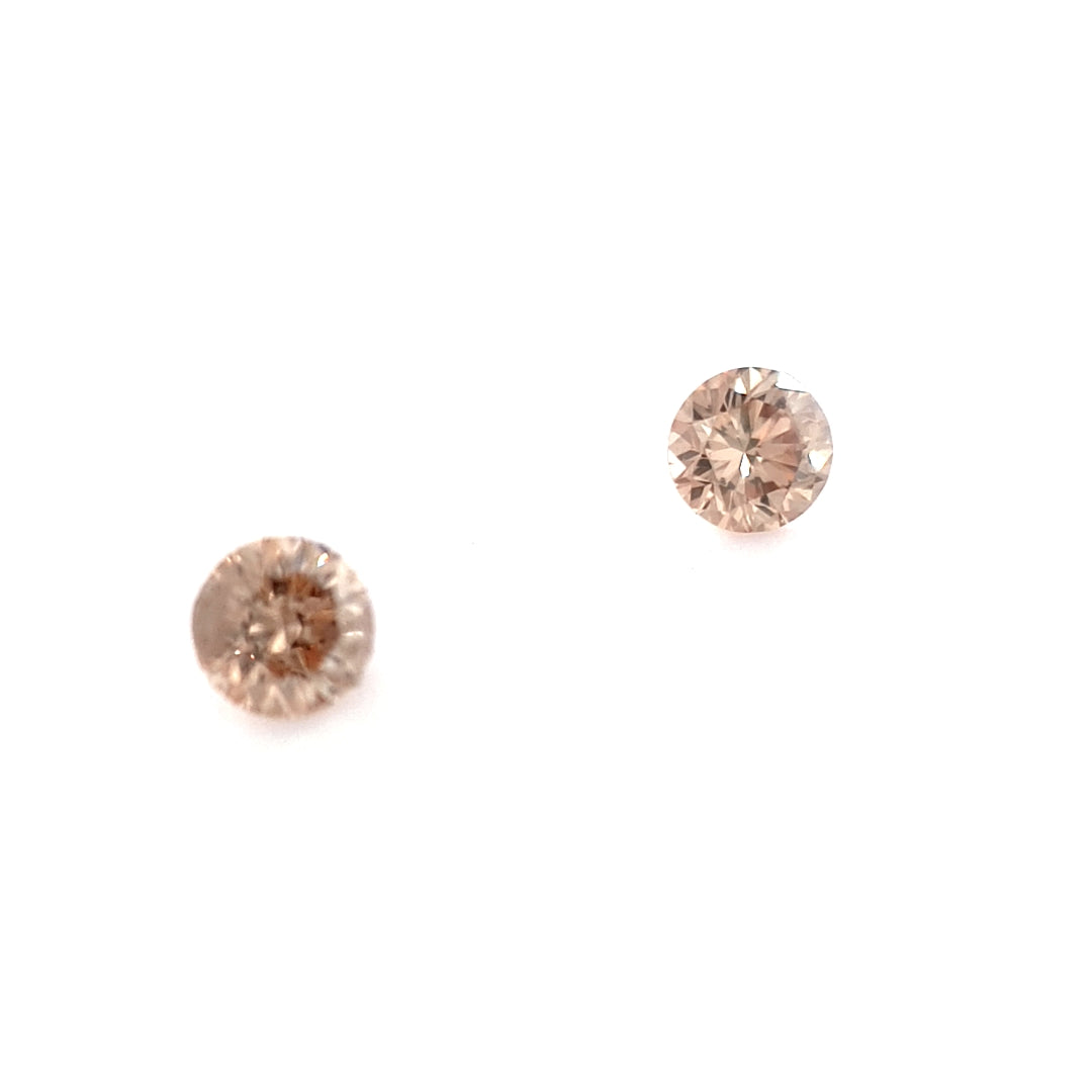 0.25ct TDW Australian Champagne Argyle Diamond Pair - Round