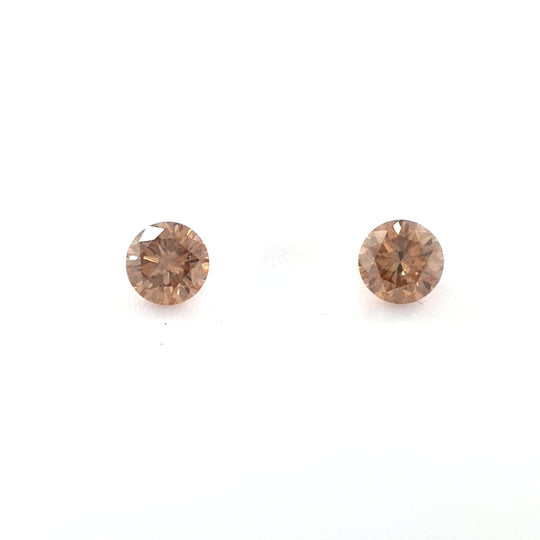 0.26ct TDW Australian Champagne Argyle Diamond Pair - Round