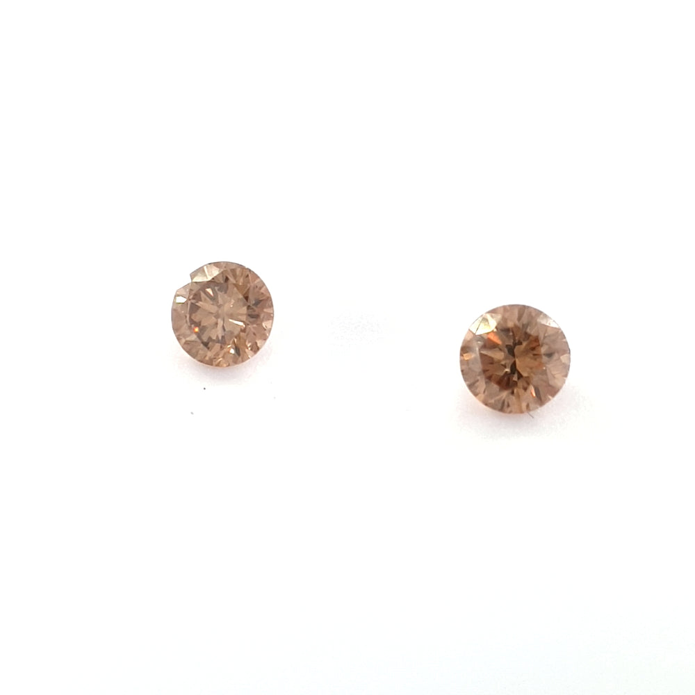 0.26ct TDW Australian Champagne Argyle Diamond Pair - Round