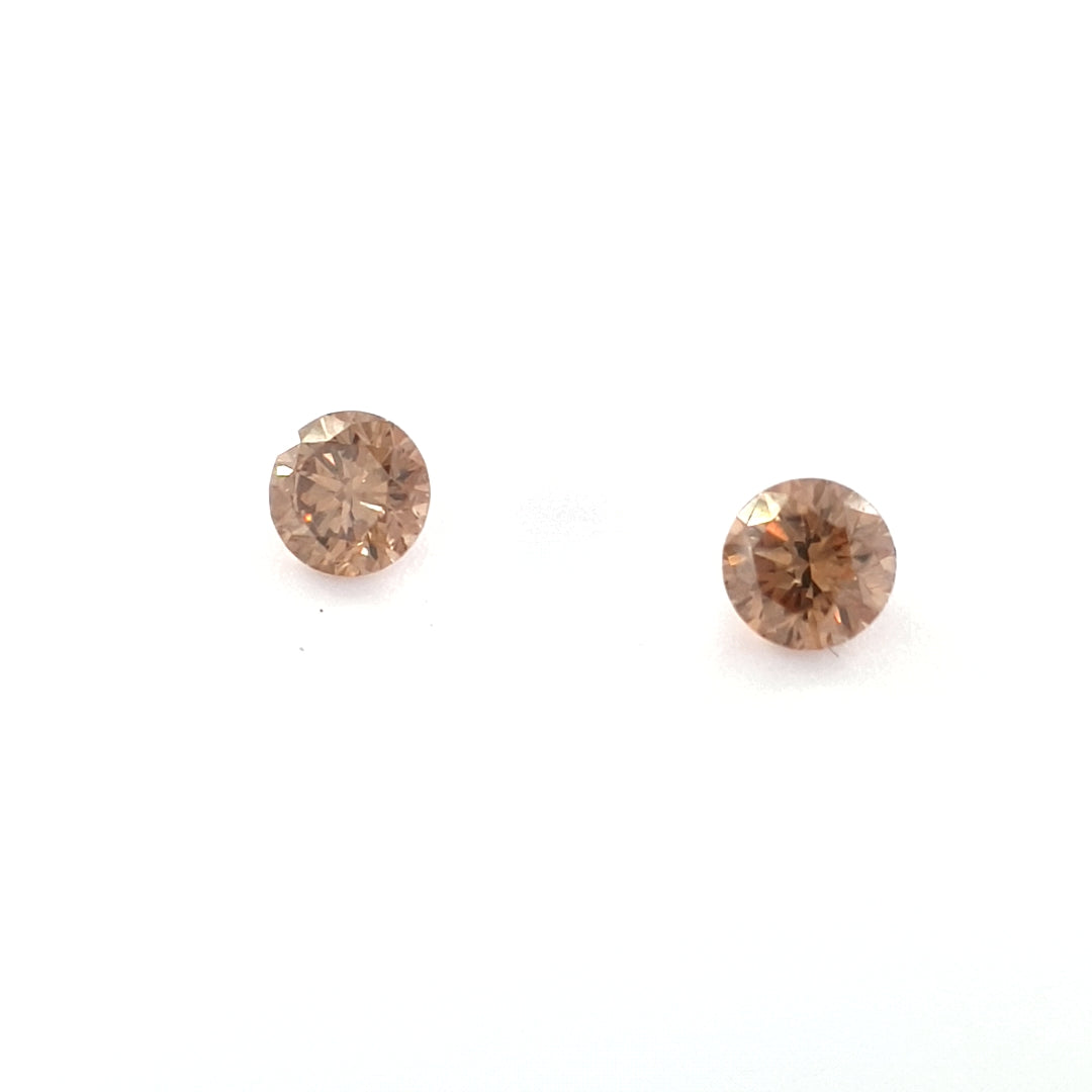 0.26ct TDW Australian Champagne Argyle Diamond Pair - Round