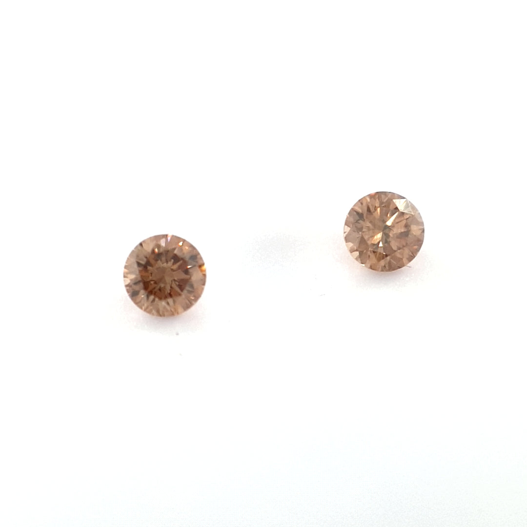 0.26ct TDW Australian Champagne Argyle Diamond Pair - Round