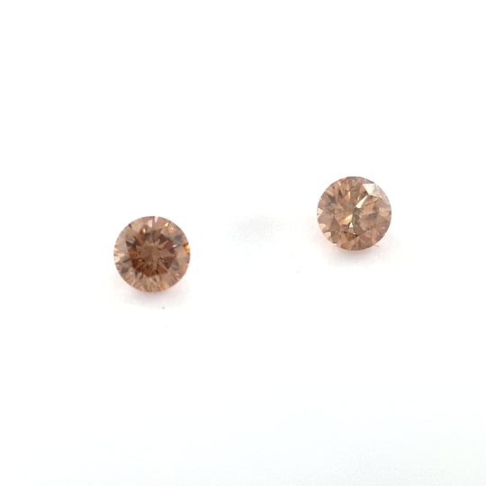 0.26ct TDW Australian Champagne Argyle Diamond Pair - Round