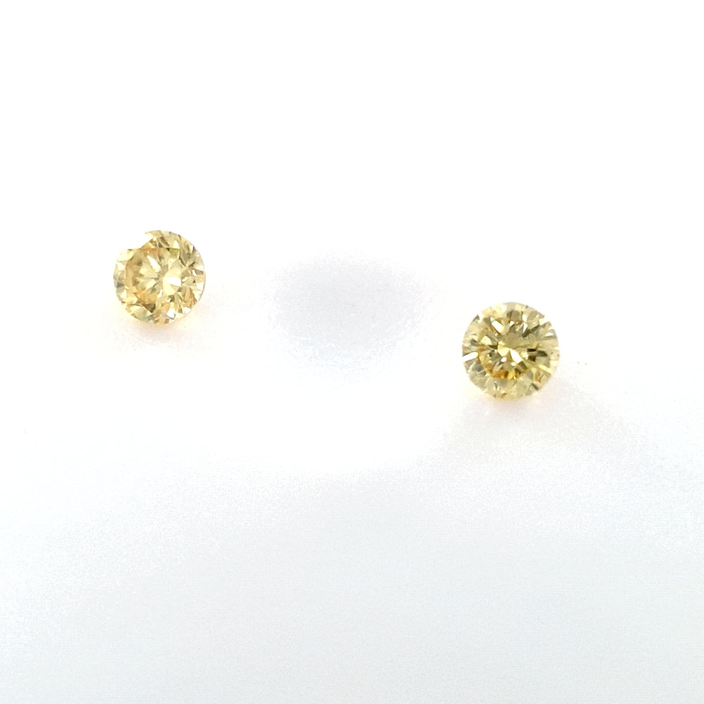 0.10ct Australian Argyle Diamond Pair, Fancy Intense Yellow - Round