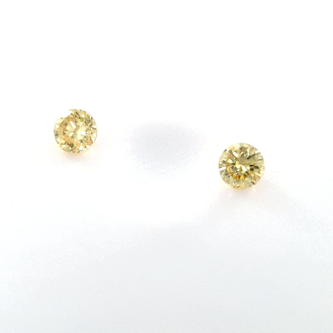 0.10ct Australian Argyle Diamond Pair, Fancy Intense Yellow - Round