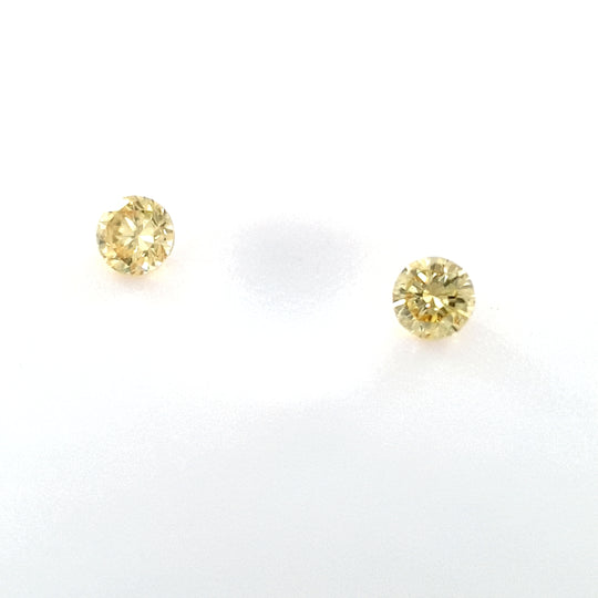 0.10ct Australian Argyle Diamond Pair, Fancy Intense Yellow - Round