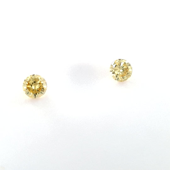 0.10ct Australian Argyle Diamond Pair, Fancy Intense Yellow - Round