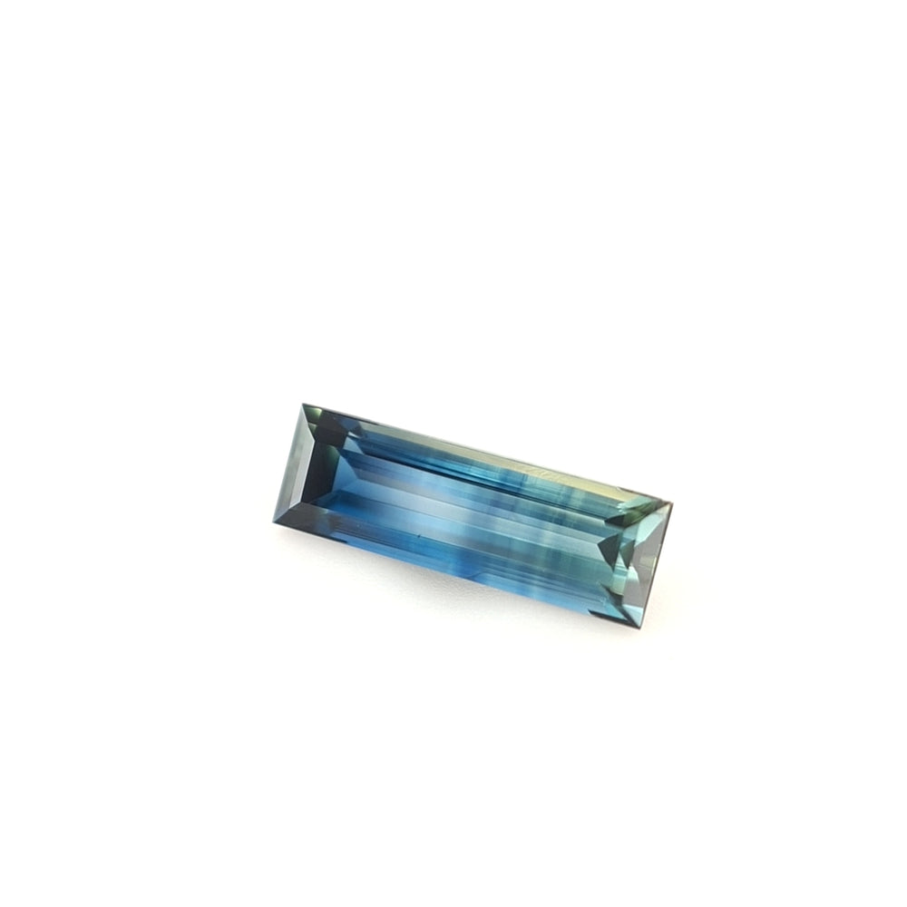 1.00ct Australian Sapphire - Blue, Yellow, Teal - Baguette