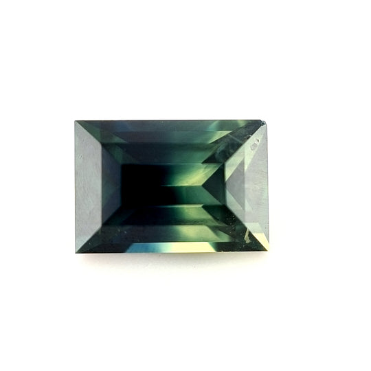 1.51ct Australian Sapphire Parti Yellow, Teal, Blue, Green - Baguette Cut