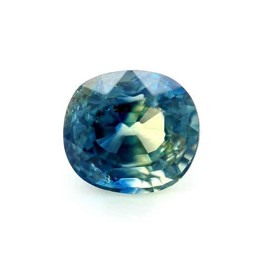 1.05ct Australian Sapphire, Parti Blue, Yellow, Teal - Cushion