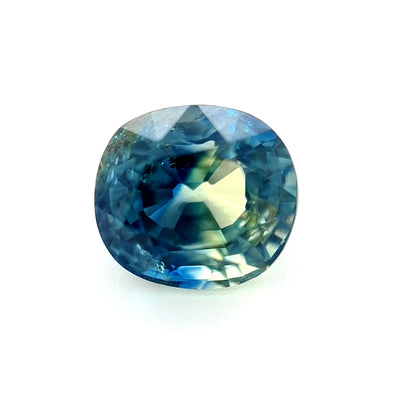 1.05ct Australian Sapphire, Parti Blue, Yellow, Teal - Cushion
