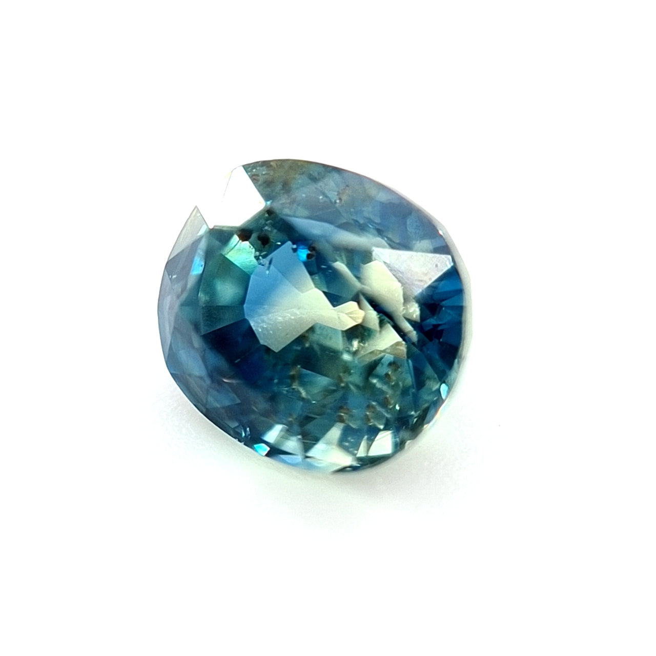 1.05ct Australian Sapphire, Parti Blue, Yellow, Teal - Cushion