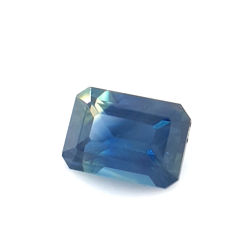 0.69ct Australian Sapphire, Parti, Yellow, Blue - Emerald Cut