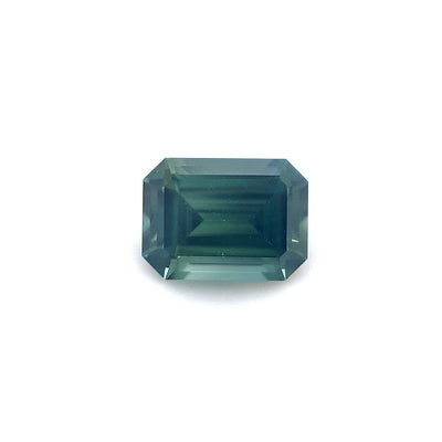 0.71ct Australian Sapphire, Parti, Blue, Green, Teal - Emerald Cut