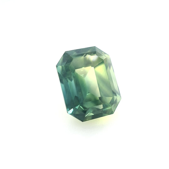 2.51ct Australian Sapphire, Parti Blue, Yellow, Green, Teal - Emerald Cut
