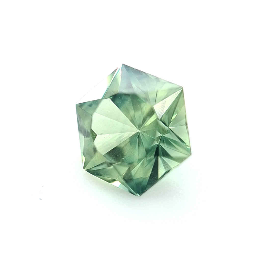 0.70ct Australian Sapphire, Green, Teal - Hexagon