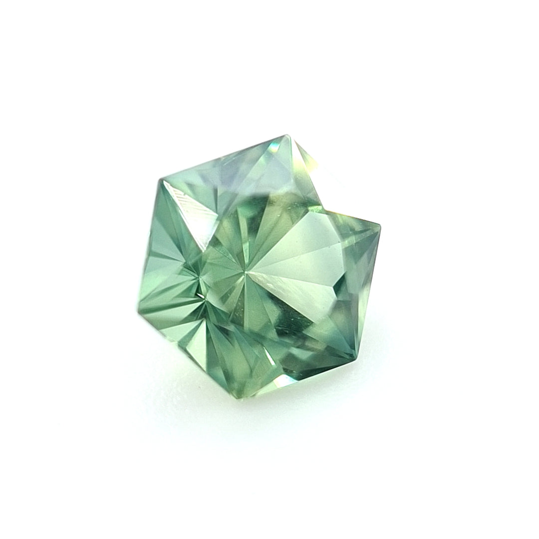 0.70ct Australian Sapphire, Green, Teal - Hexagon