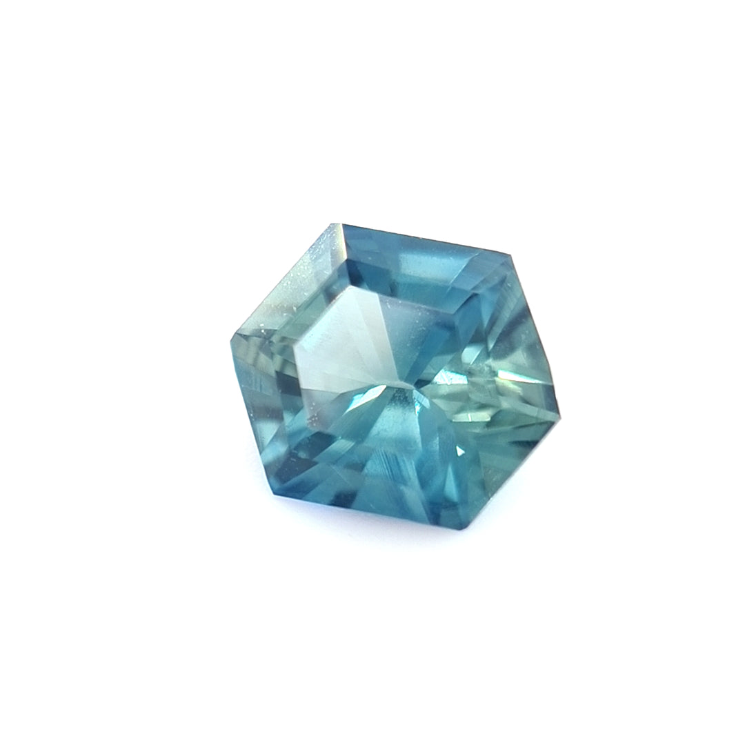 1.44ct Australian Sapphire, Blue, Teal - Hexagon