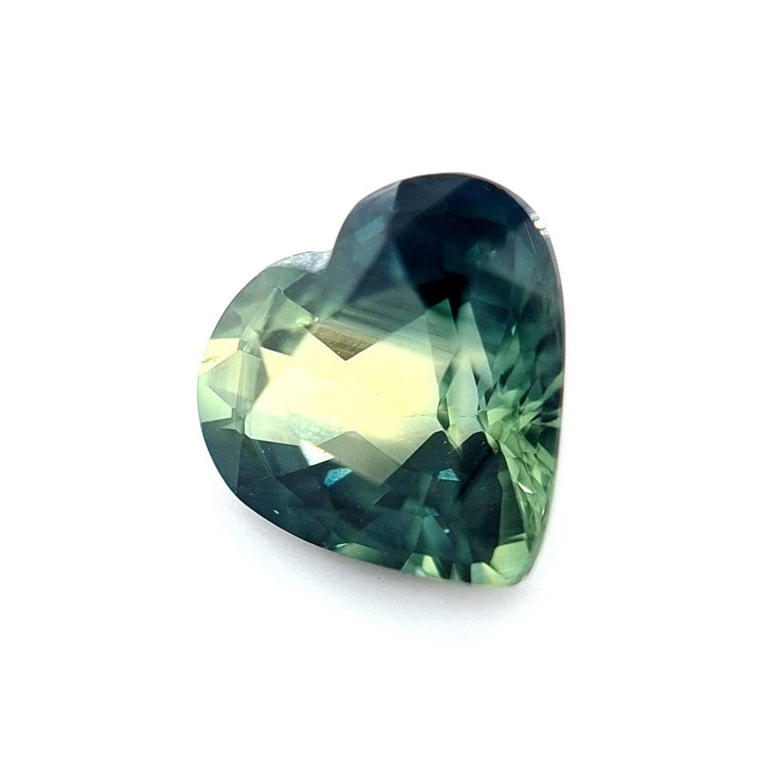 1.11ct Australian Sapphire, Parti Blue, Yellow, Green, Teal - Heart
