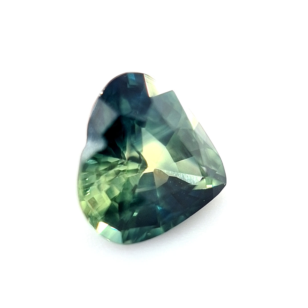 1.11ct Australian Sapphire, Parti Blue, Yellow, Green, Teal - Heart