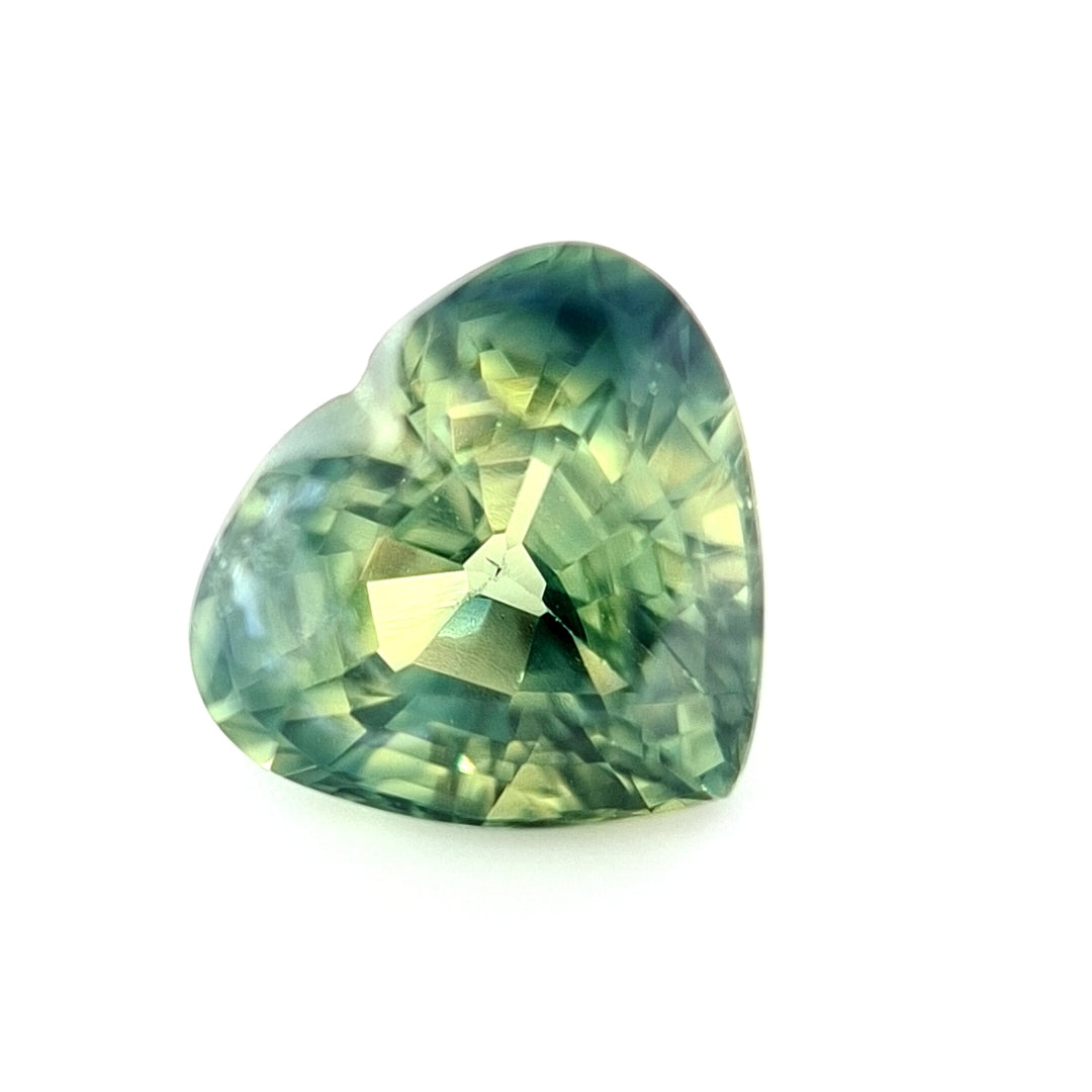 1.39ct Australian Sapphire, Parti Blue, Yellow, Green, Teal - Heart
