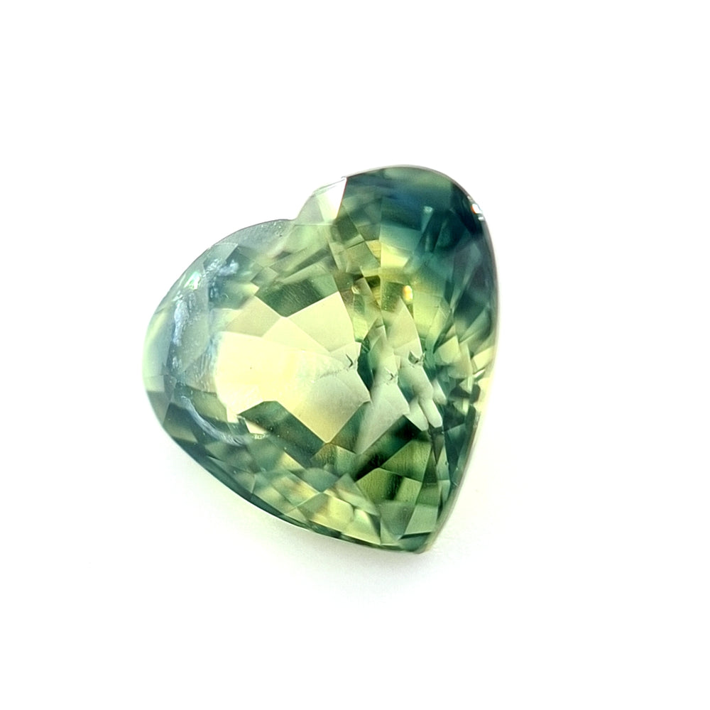 1.39ct Australian Sapphire, Parti Blue, Yellow, Green, Teal - Heart