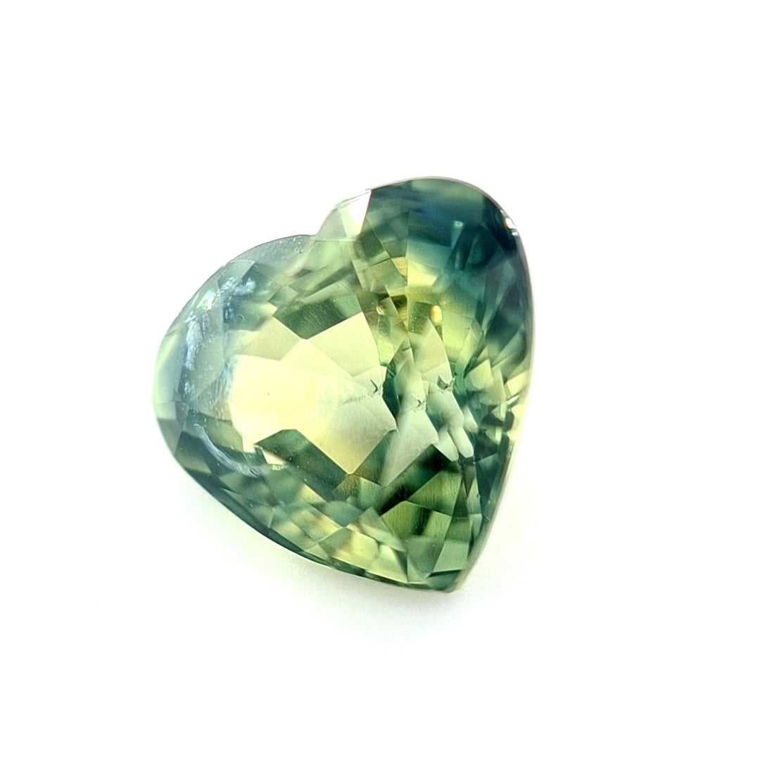 1.39ct Australian Sapphire, Parti Blue, Yellow, Green, Teal - Heart