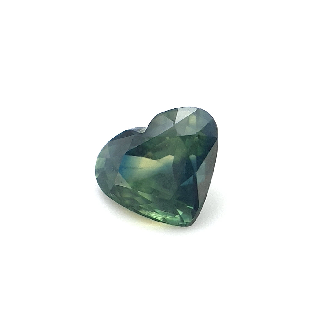 1.25ct Australian Sapphire, Parti, Teal, Blue, Green - Heart