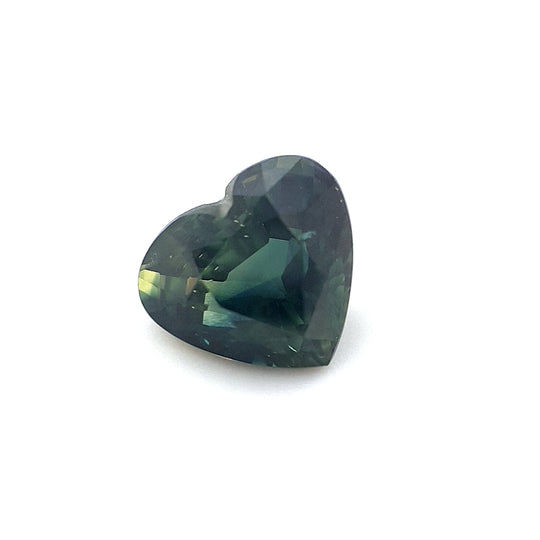 1.38ct Australian Sapphire, Parti, Teal, Green, Blue - Heart