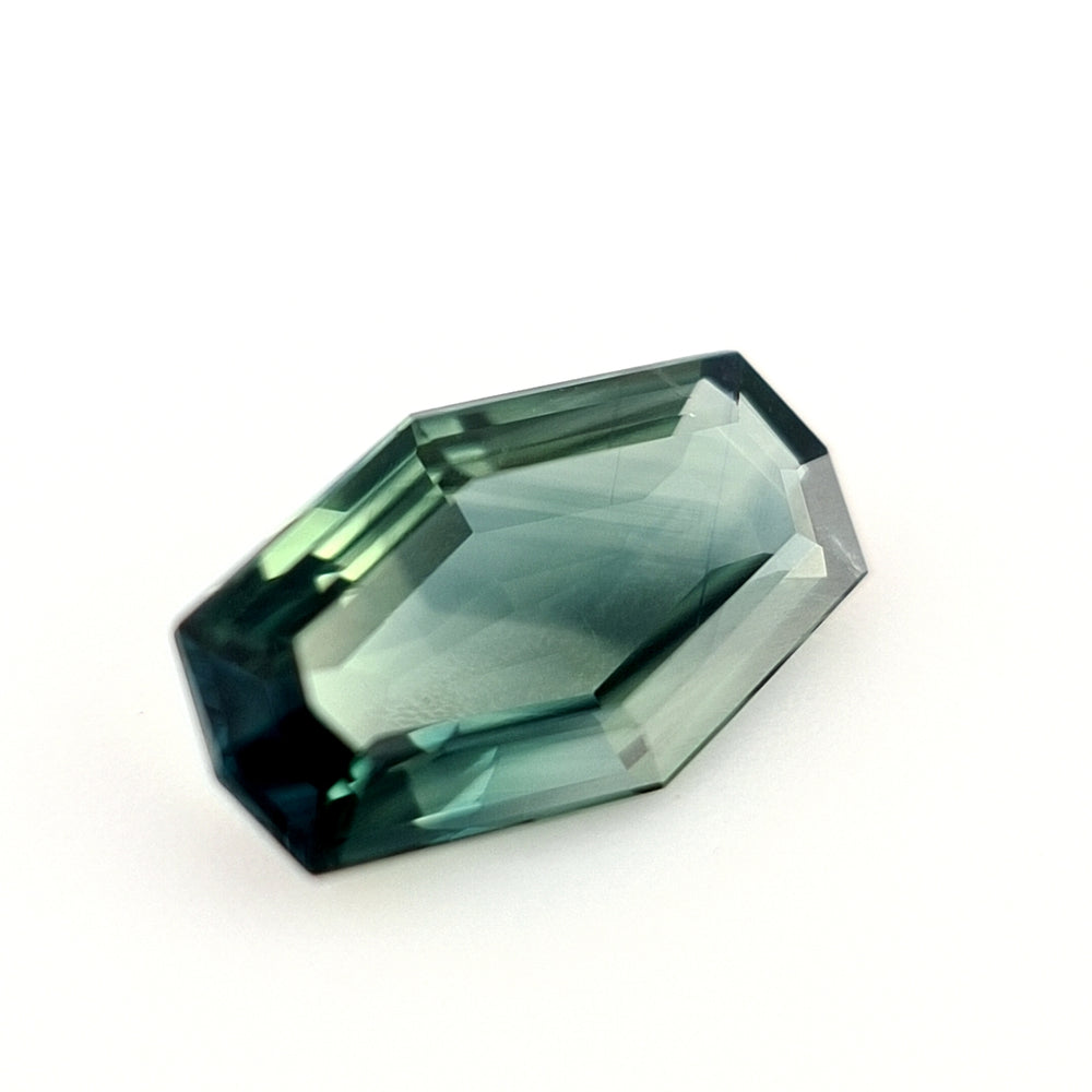 1.07ct Australian Sapphire, Teal, Green, Blue, Yellow - Octagon