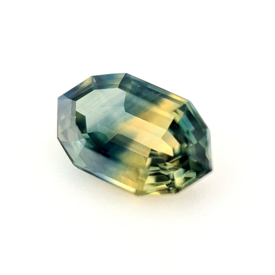 1.14ct Australian Sapphire, Teal, Green, Blue, Yellow - Decagon