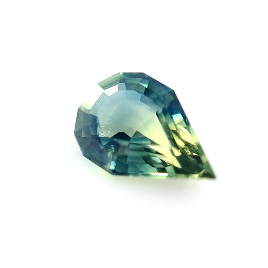 0.82ct Australian Sapphire Parti, Blue, Yellow, Teal - Pear cut