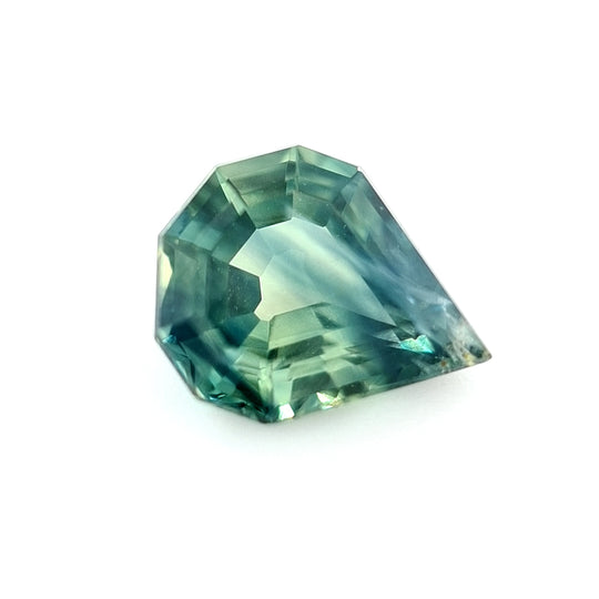 0.89ct Australian Sapphire Parti, Blue, Yellow, Green, Teal - Pear cut
