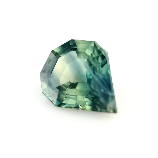 0.89ct Australian Sapphire Parti, Blue, Yellow, Green, Teal - Pear cut