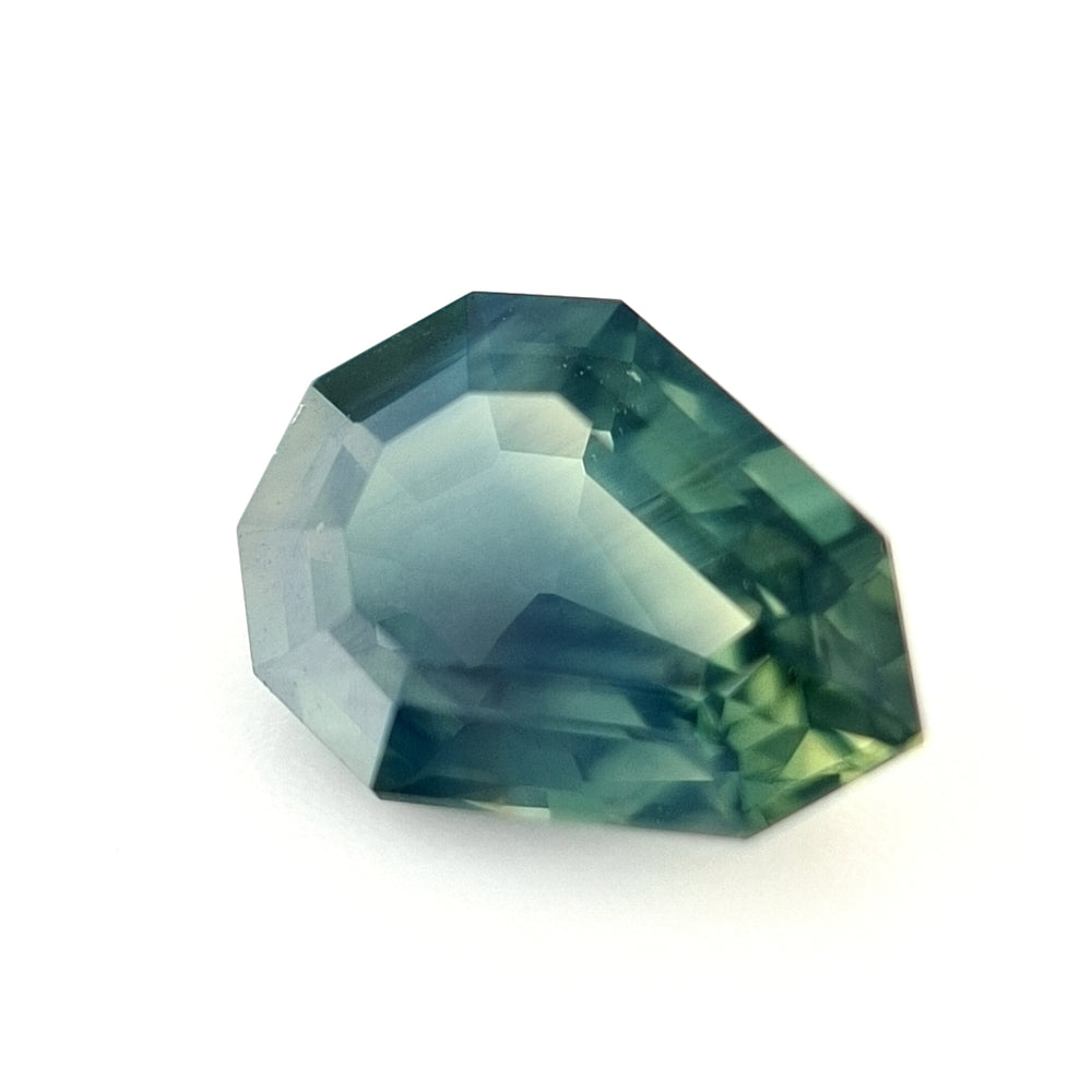 1.15ct Australian Sapphire Parti, Blue, Yellow, Teal - Pear cut
