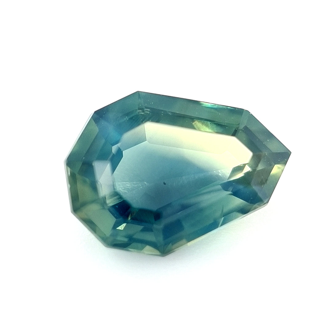 1.15ct Australian Sapphire Parti, Blue, Yellow, Teal - Pear cut