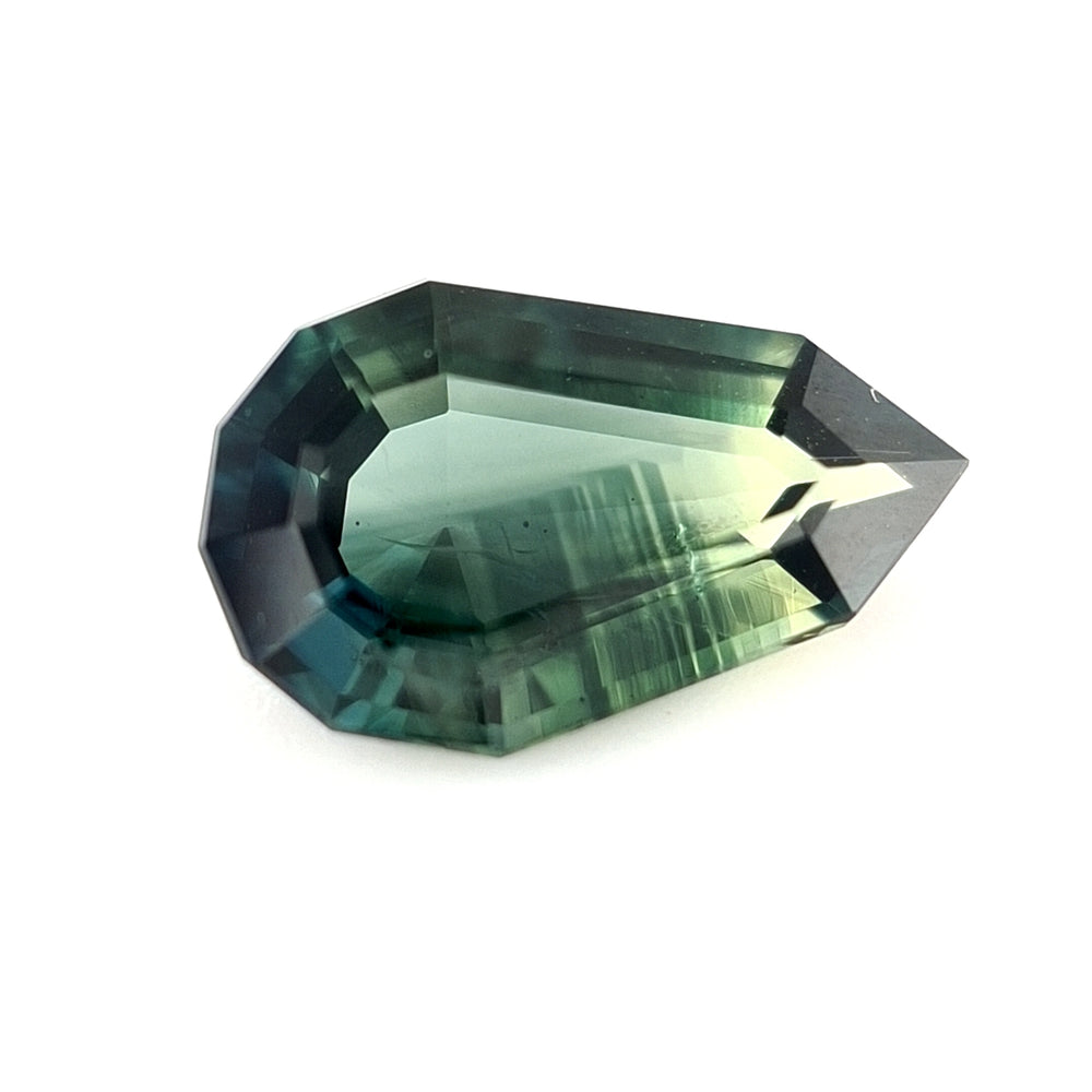 1.20ct Australian Sapphire , Blue, Teal, Yellow - Pear cut