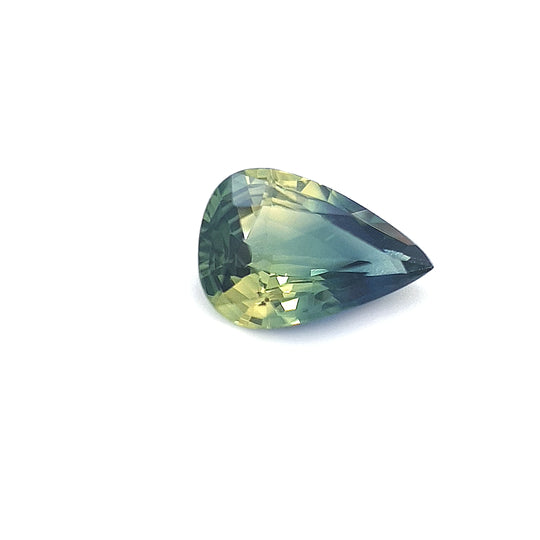 1.23ct Australian Sapphire, Parti, Blue, Yellow, Teal - Pear