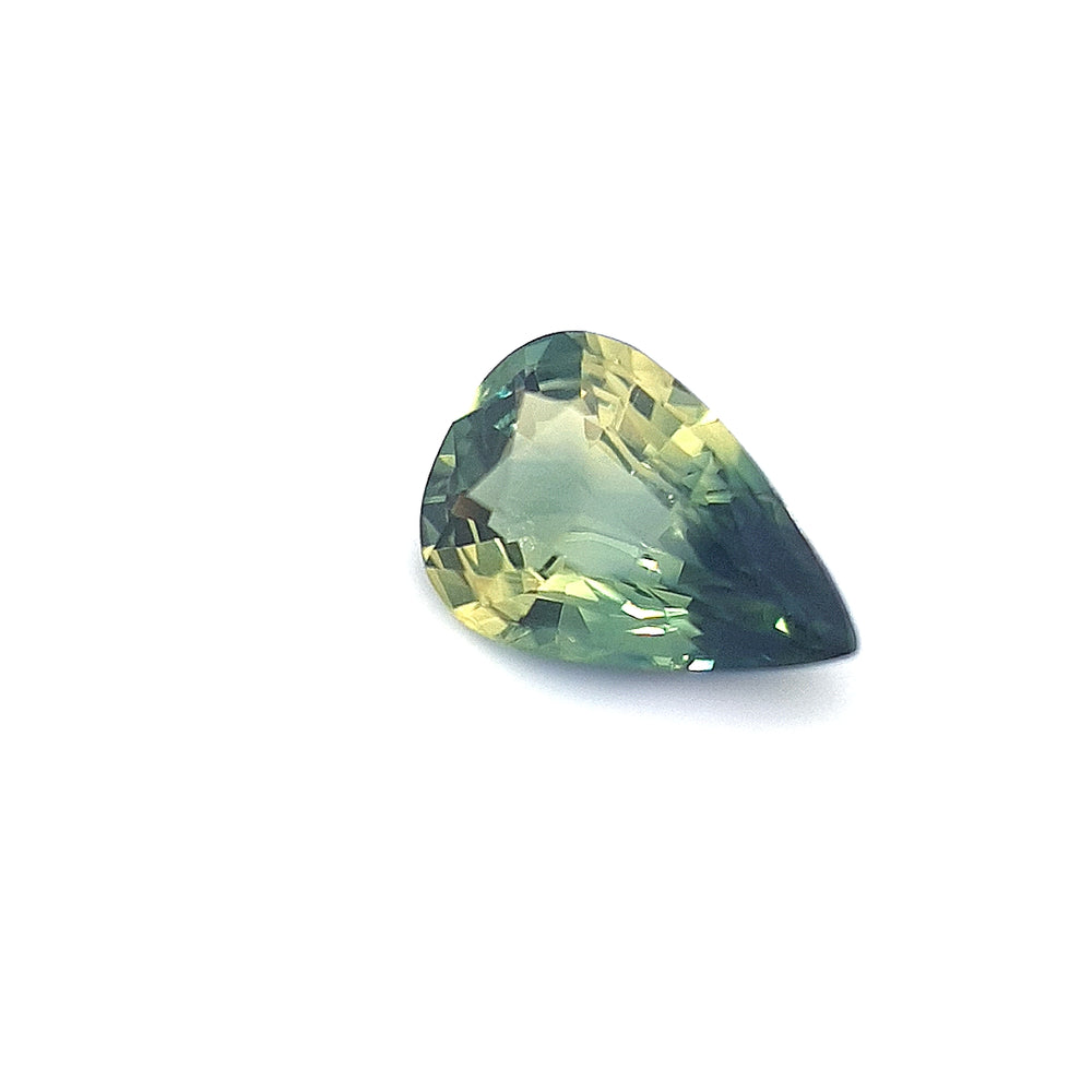 1.23ct Australian Sapphire, Parti, Blue, Yellow, Teal - Pear