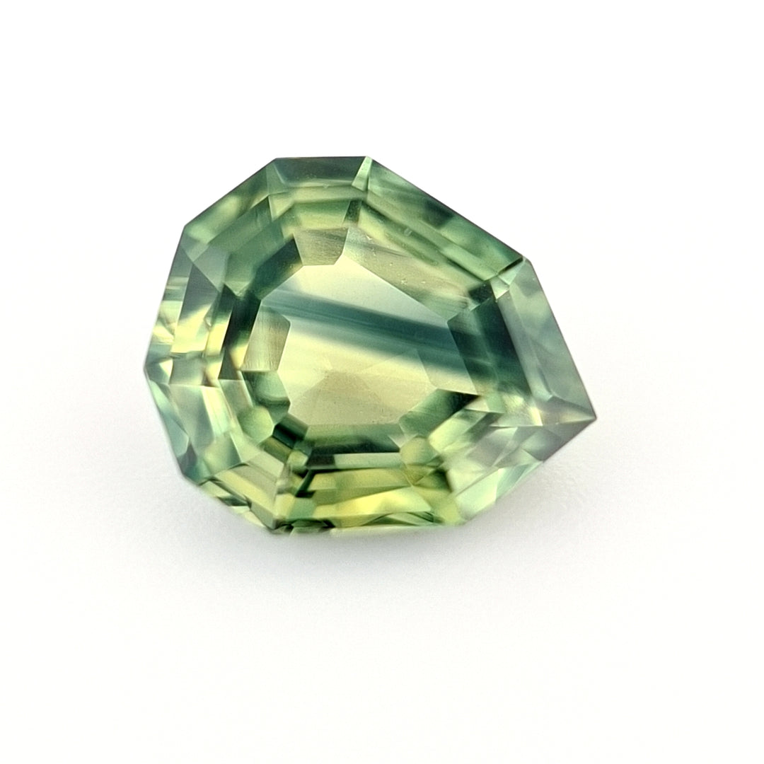 1.27ct Australian Sapphire Parti, Yellow, Blue, Teal, Green - Pear cut
