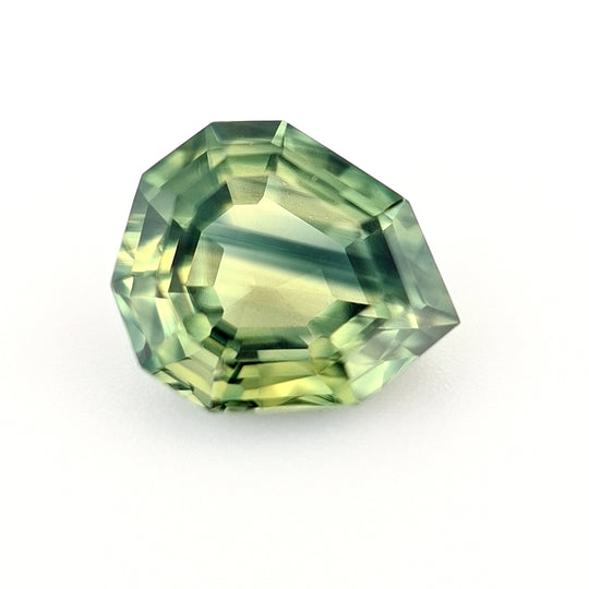 1.27ct Australian Sapphire Parti, Yellow, Blue, Teal, Green - Pear cut