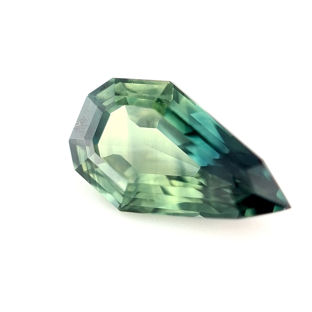 1.52ct Australian Sapphire Parti, Blue, Teal, Green, Yellow - Pear cut