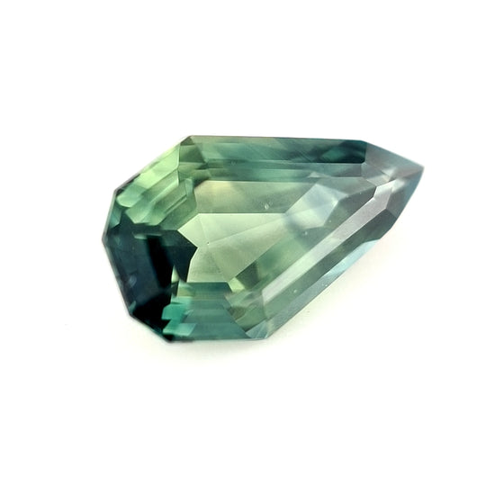 1.52ct Australian Sapphire Parti, Blue, Teal, Green, Yellow - Pear cut