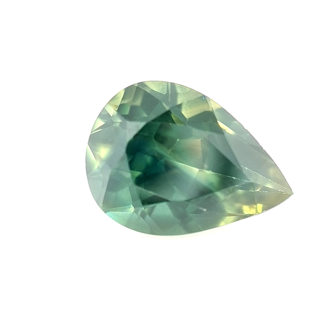 3.32ct Australian parti Sapphire, Green, Teal, Blue, Yellow - Pear