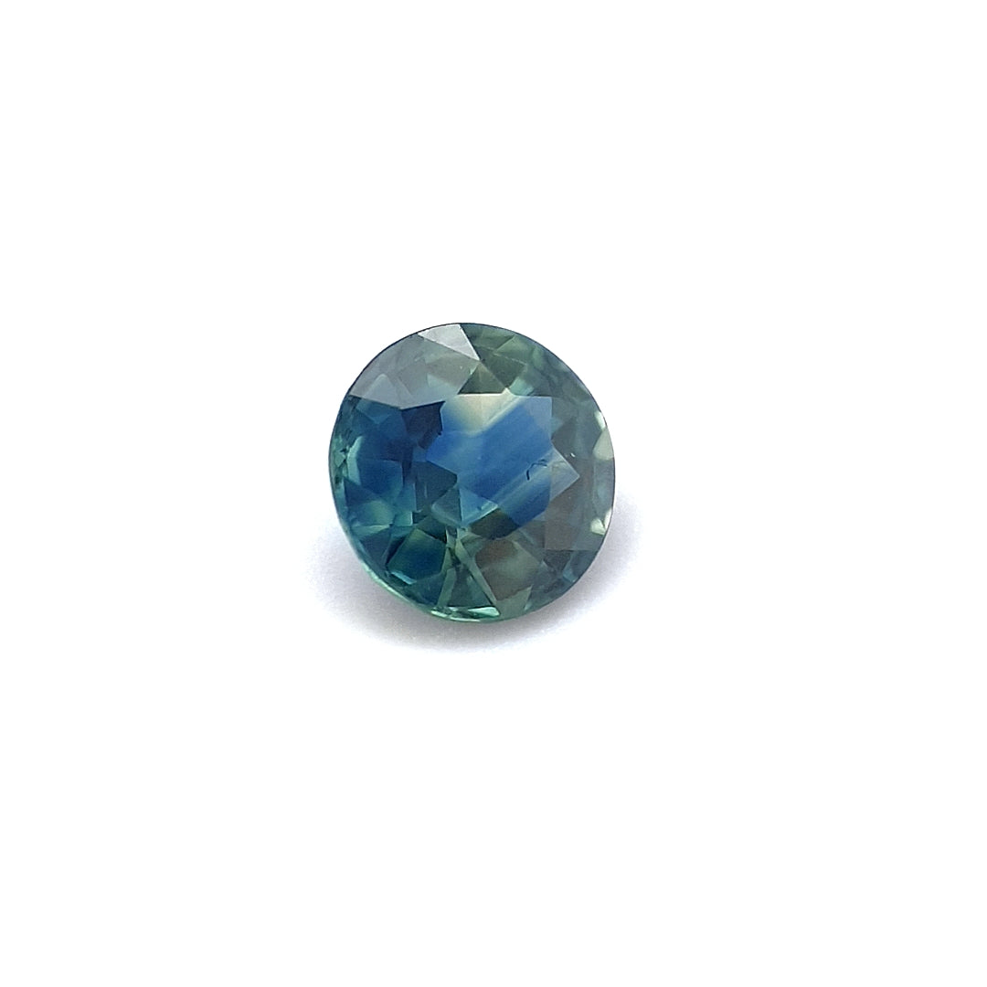 0.65ct Australian Sapphire, Parti, Blue, Yellow, Green, Teal - Round