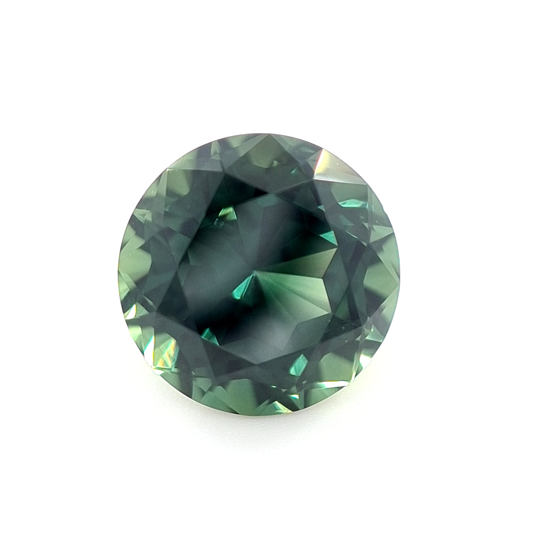 3.92ct Australian Sapphire, Deep Teal, Green - Round