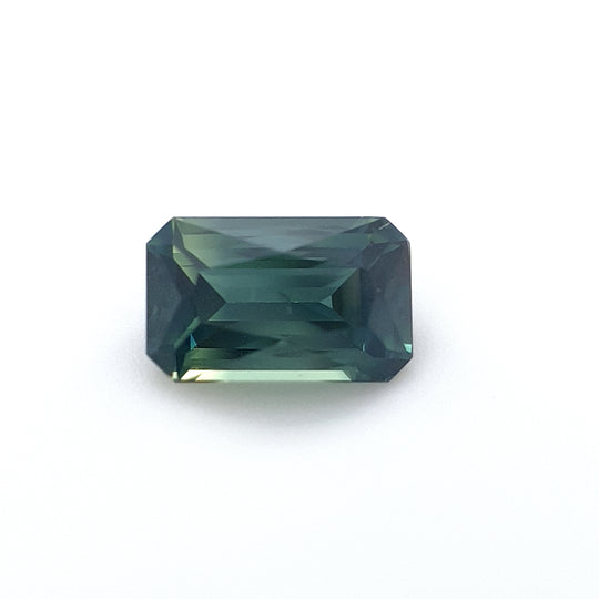 0.84ct Australian Sapphire, Parti, Teal, Blue, Green - Radiant Cut
